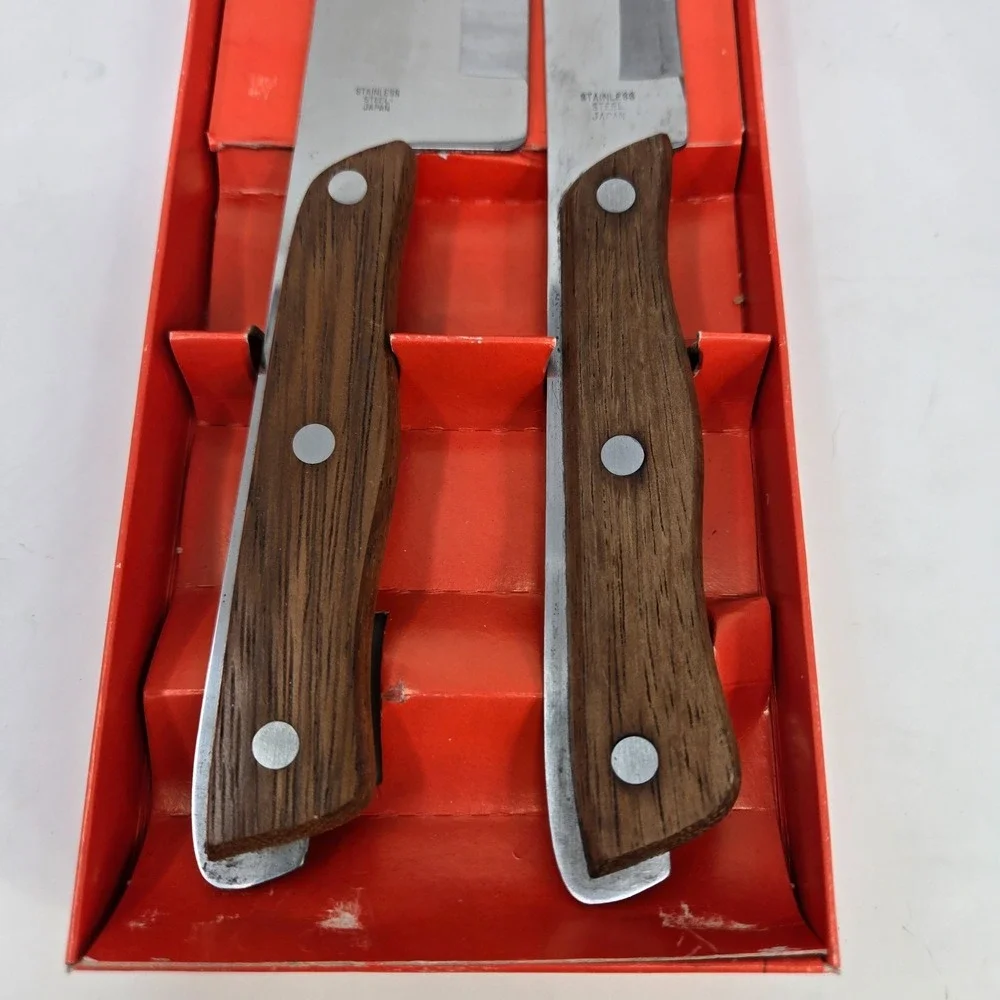 Vintage Kitchen Knife Set Lot 9 Piece Reo Sheffield Master Carver Royal Cutlery
